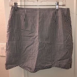 Grey and white checkered skirt